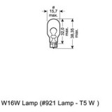 Set 2 Becuri 12V W16w Original Blister Osram 79663 921-02B