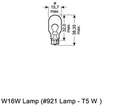 Set 2 Becuri 12V W16w Original Blister Osram 79663 921-02B