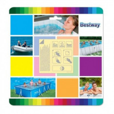 Set 10 buc reparatie piscine si jucarii gonflabile Bestway 62091, dimensiune 65x65 mm