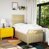 VidaXL Pat box spring cu saltea, crem, 80x200 cm, textil 3291881