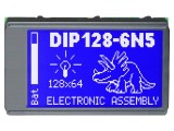 Afișaj LCD Grafic 128x64 Albastru 75x45.8mm LED