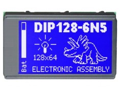Afișaj LCD Grafic 128x64 Albastru 75x45.8mm LED