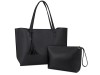 Geanta Dama NUBILY Piele PU, 2 piese, Neagra - RESIGILAT! Geanta de mana, cosmetice, incapatoare, 35x32 cm