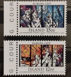 BC216, Islanda 1987, seria arta, pictura pe sticla, europa cept, Nestampilat