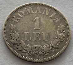 1 Leu 1873 Argint, Romania XF+ foto