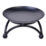 Suport Lumanare Metalic, Rotund, Negru, 10x6cm, Oem