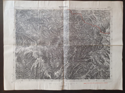 HST PM134 Hartă maghiară Mureșenii B&amp;acirc;rgăului jud Bistrița-Năsăud cca 1940 foto