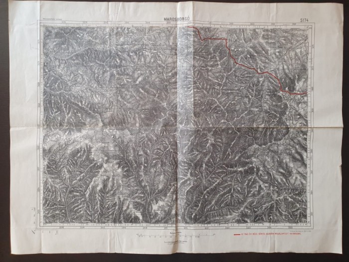 HST PM134 Hartă maghiară Mureșenii B&acirc;rgăului jud Bistrița-Năsăud cca 1940