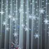Instalatie Craciun Ploaie Fulgi, 5m, Lumini LED Alb Rece, 8 Jocuri Lumini, Interior/Exterior