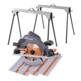 Cumpara ieftin Pachet fierastrau circular de mana Evolution R185CCSX + mini sina de ghidaj de 1020mm + disc 185mm + set capre de metal