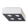 Lustră De Tavan Mono Alb Negru Oțel 4 Becuri Pătrate Minimalistă De Interior