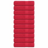 VidaXL Prosoape de baie 10 buc Roșu 100x150 cm 360 g/m&sup2; 100% bumbac