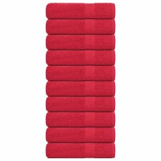 vidaXL Prosoape de baie 10 buc Roșu 100x150 cm 360 g/m&sup2; 100% bumbac