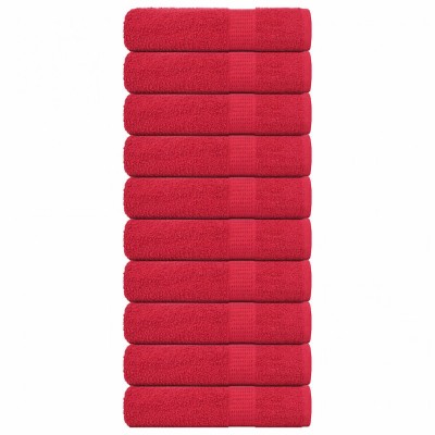 Prosoape de baie 10 buc Rosu 100x150 cm 360 g/m&amp;sup2; 100% bumbac foto