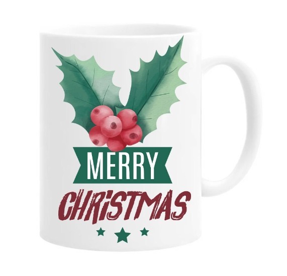Cana alba personalizata &quot;Merry Christmas&quot;, INOVATIX&reg;. 330ml
