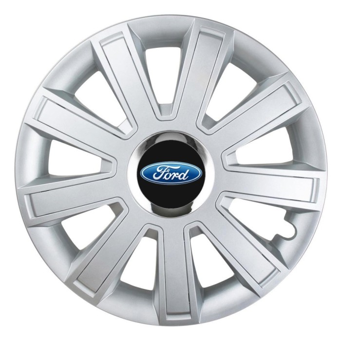 Set 4 Capace Roti, potrivite jantelor de R15, pentru Ford, model flash cromat
