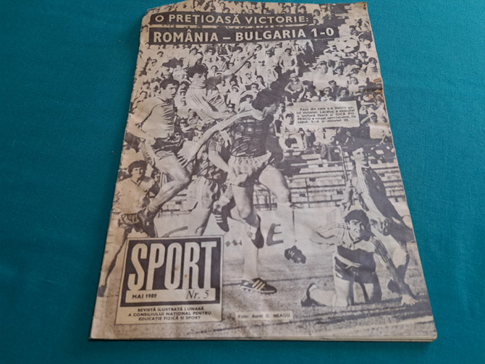 REVISTA SPORT NR. 5 1989 / FOTBAL ROM&Acirc;NIA BULGARIA