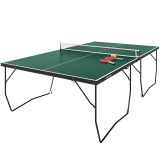 SPORTNOW Masă de Tenis de Masă Pliabilă, 9FT, cu 8 Roți, pentru Interior, Verde | Aosom Romania