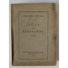 ACTE DE FUNDATIUNE -1932