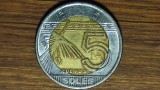 SBM Peru - moneda de colectie bimetal - 5 nuevos soles 2014 - mai greu de gasit ! liniile Nazca !