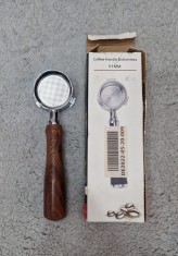 Portafiltru 51 mm Maner Fara Fund Aparat de Cafea Espresso Maner Lemn Cires