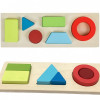 Jucarie educativ interactiva din Lemn cu 6 Forme Geometrice de Diferite Culori, +1 an, 28cm x 10cm, NippleBaby