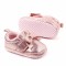 Pantofiori roz sidefati cu fundita (Marime Disponibila: 6-9 luni (Marimea 19