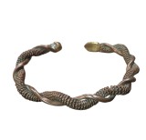 BRĂȚARĂ VINTAGE DE TIP CUFF REGLABILĂ DIN CUPRU MASIV, LUCRATA MANUAL