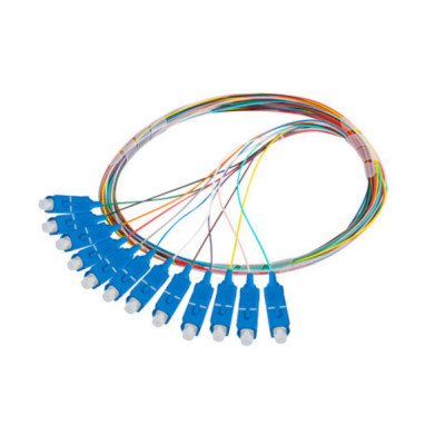 Set 12 adaptoare retea fibra optica coada Pigtail cu conector SC UPC, Lanberg 43345, 2m lungime, Easy Strip SM G657A1, multicolor foto