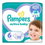 Cumpara ieftin Scutece Active Baby, marimea 6, 13-18 kg, 32 bucati, Pampers