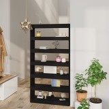 Bibliotecă/Separator cameră, negru, 100x30x198 cm, lemn