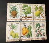 S&atilde;o Tom&eacute; e Pr&iacute;ncipe &ndash; Set 6 mărci plante tropicale, obliterate, valori Db 11&ndash;30 &ndash;40