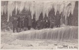 Carte postala fotografica veche Constanta 1928-1929 stalactitele de la dig iarna