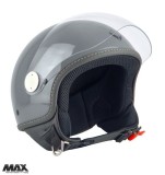 Casca open face pentru scuter - motocicleta (demi-jet) Max Helmets model DJ06 LS 7.9 (FLS) culoare: gri mat (GTS) &ndash; 100% MADE IN ITALY XL (61/62cm)