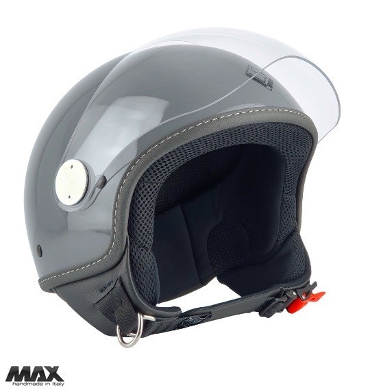 Casca open face pentru scuter - motocicleta (demi-jet) Max Helmets model DJ06 LS 7.9 culoare: gri mat (GTS) &ndash; 100% MADE IN ITALY L2 (60cm)