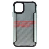 Husa iPhone 11, TPU+PC, Fibra Carbon, Verde Light