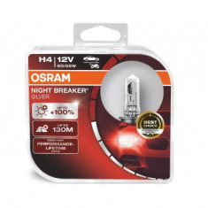 Set 2 Becuri 12V H4 60/55 W Night Breaker Silver +100% Osram 150171 64193NBS-HCB