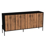 Cumpara ieftin Consola Twely melaminat, culoarea nuc - negru 160x40.5x79cm
