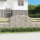 Cos gabion arcuit 200x30x120/140 cm fier galvanizat GartenMobel Dekor, vidaXL