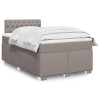 VidaXL Pat box spring cu saltea, taupe, 120x190 cm material textil