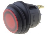 Comutator Rocker LED Roșu IP65 10A/28VDC