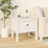 Masa laterala, alb, 50x50x49 cm, lemn masiv de pin GartenMobel Dekor, vidaXL