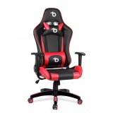 Scaun gamer - cu perna lombara si de cap - Rosu