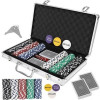 Set De Poker 300 Jetoane, Servieta Aluminiu, 5 Zaruri, 2 Pachete Carti De Joc