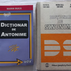 DICTIONAR DE ANTONIME- MARIN BUCA (aproape nou)+ DICTIONAR DE SINONIME- L. SECHE