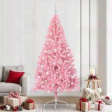 VidaXL Pom de Crăciun artificial pre-iluminat Roz 240 cm PVC 3397105