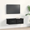 Raft perete cu sertar vidaXL, stejar negru, 60x26x18.5 cm, lemn prelucrat, depozitare, design modern, montaj facil, negru mat