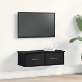 Raft de perete cu sertar, stejar negru, 60x26x18,5 cm, lemn