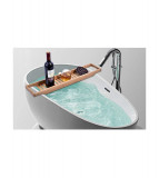 Raft cu tava pentru cada din bambus natural 70 cm x 14 cm x 5.4 cm