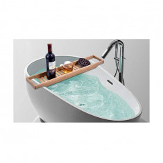 Raft cu tava pentru cada din bambus natural 70 cm x 14 cm x 5.4 cm